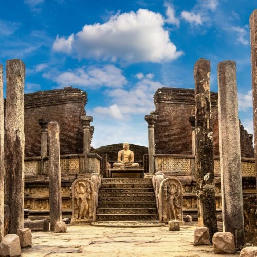 Aerial view of surfers near Hikkaduwa beach. Hikkaduwa, Sri Lanka.