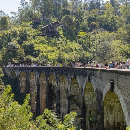 Aerial view of surfers near Hikkaduwa beach. Hikkaduwa, Sri Lanka.