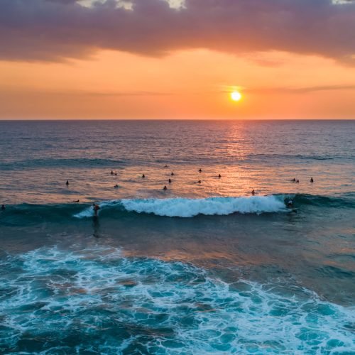Aerial,View,Of,Surfers,Near,Hikkaduwa,Beach.,Hikkaduwa,,Sri,Lanka.