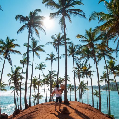 Loving,Couple,At,Coconut,Tree,Hill,In,Mirissa,,Sri,Lanka